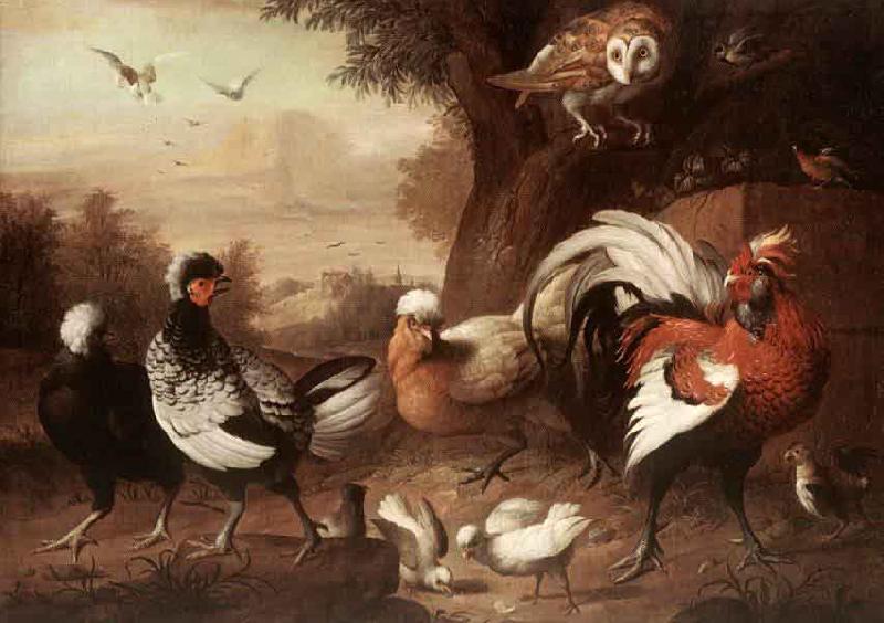 Jakob Bogdani Fowls and Owl Germany oil painting art